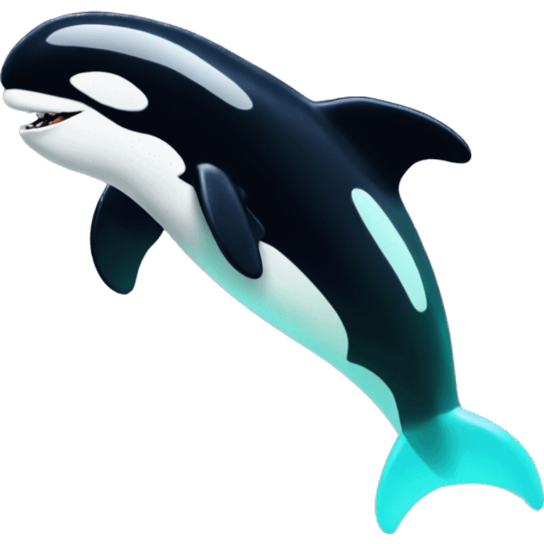 neon orca jumping emoji