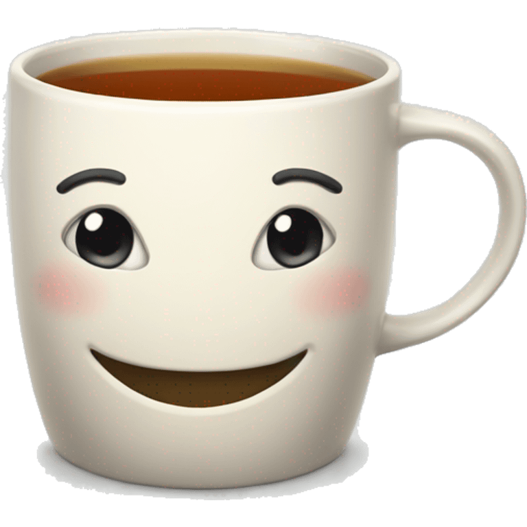 Mug of tea with a smile emoji