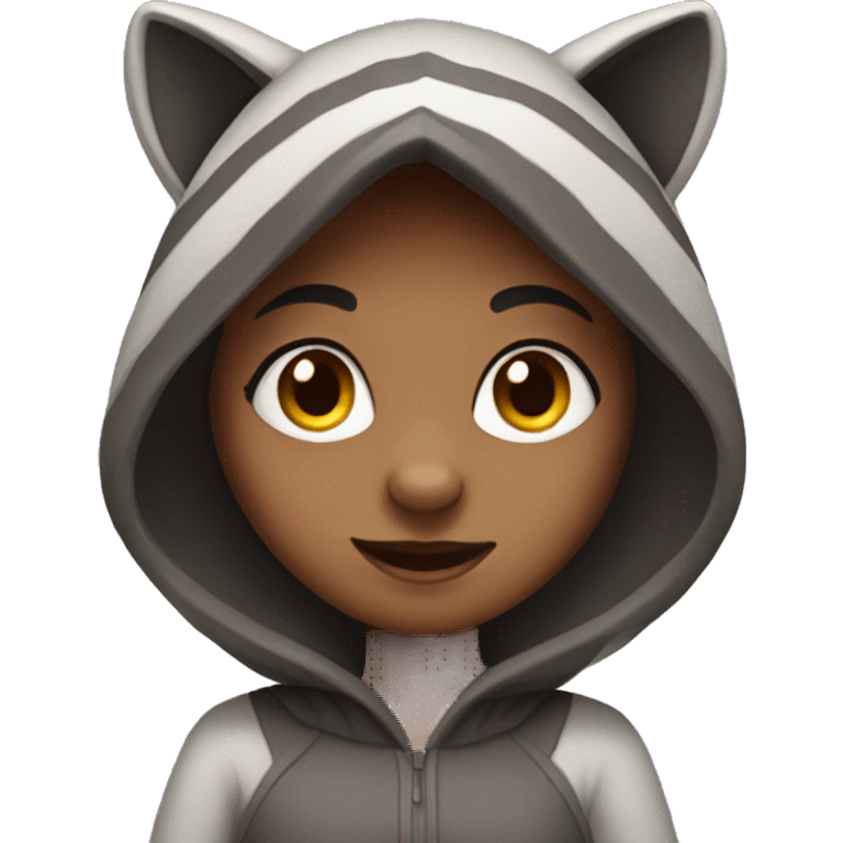 Girl in raccoon costume emoji