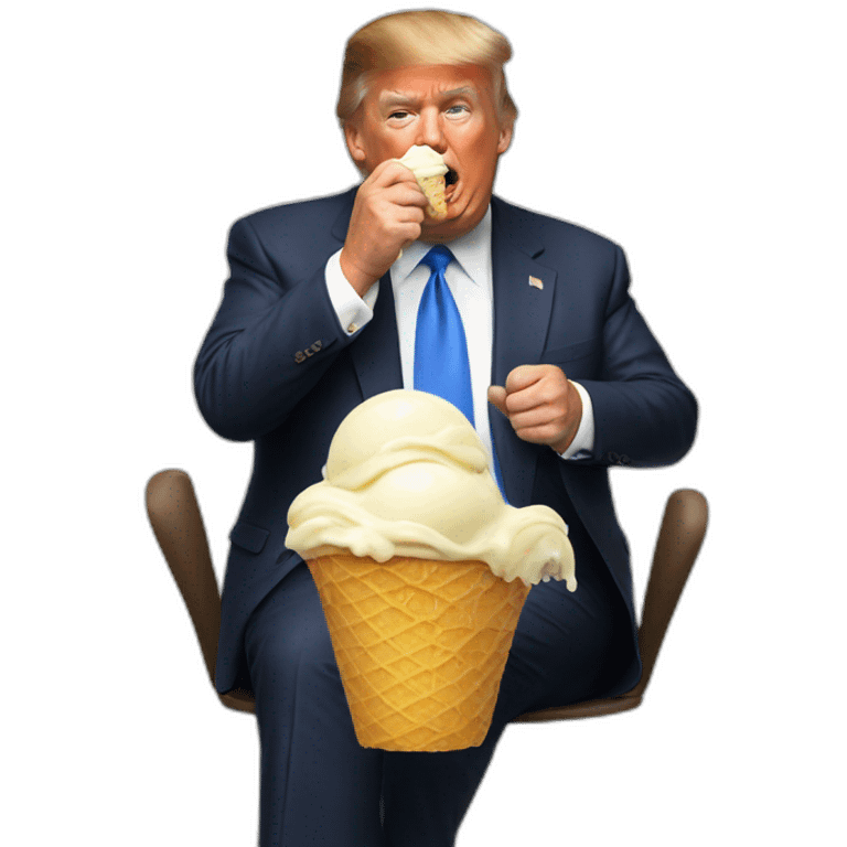 Trump eating ice cream emoji