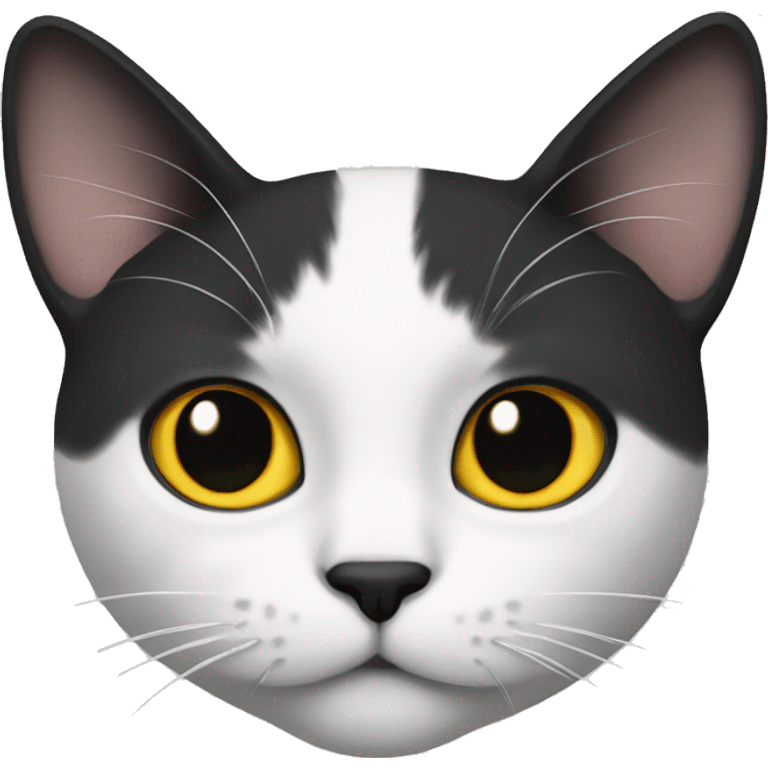 cat with half black muzzle half white emoji