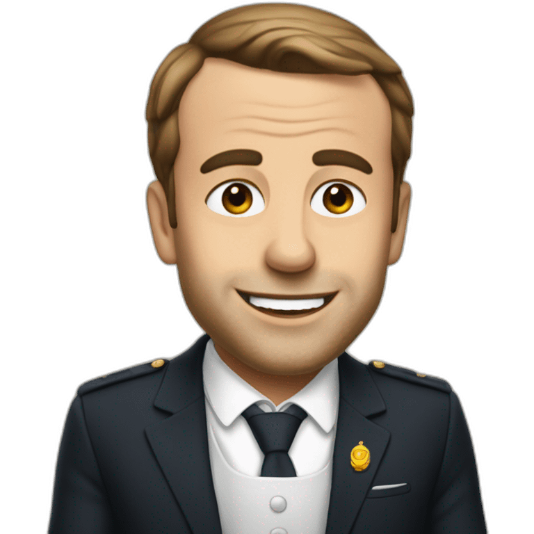 Macron avec une bière emoji