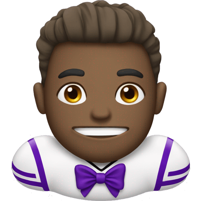 Football with purple bow emoji