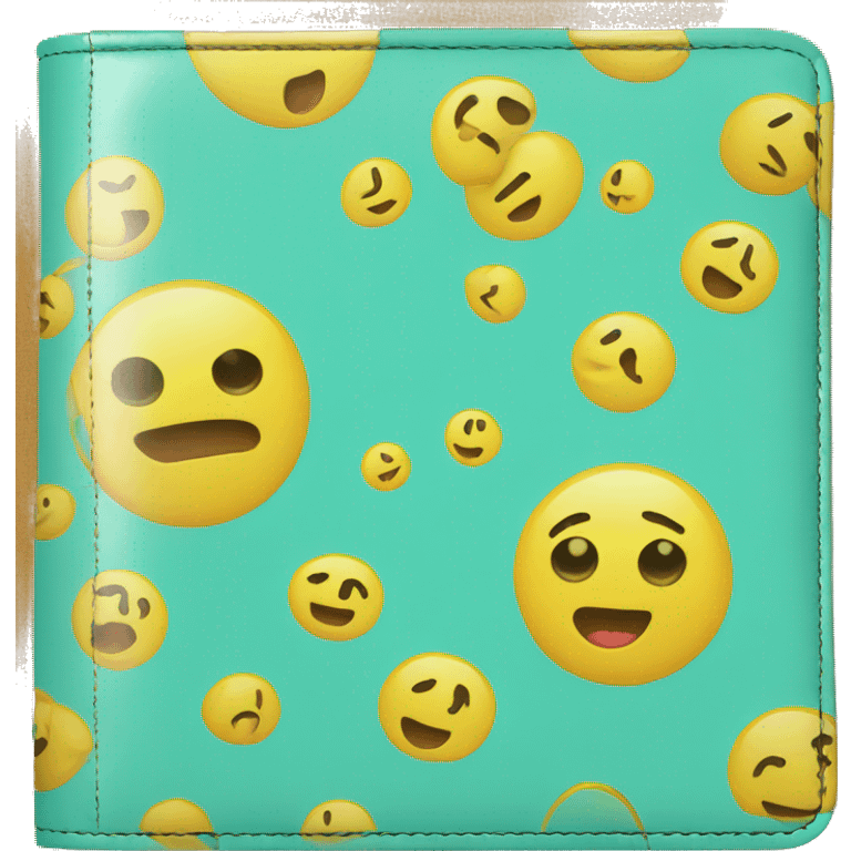 aqua background, wallet emoji