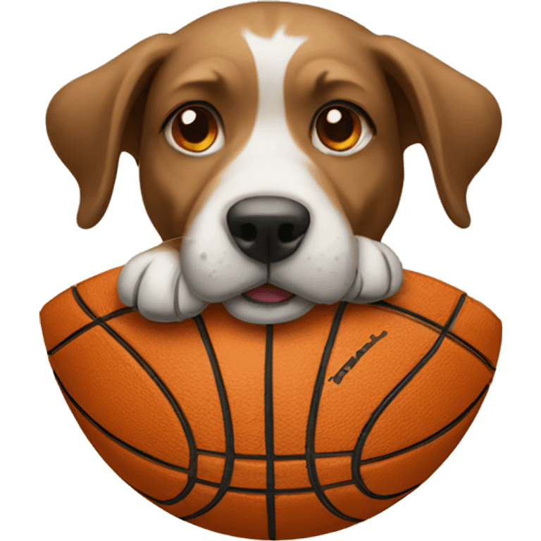 Dog playing basketball  emoji