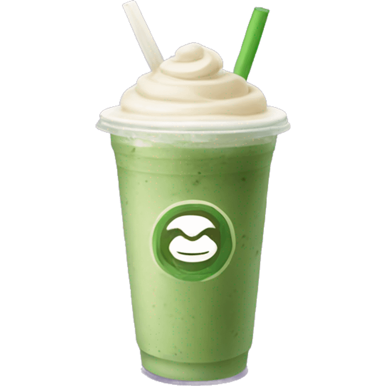 Iced matcha latte in to go cup  emoji