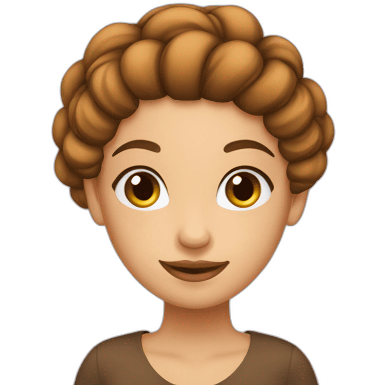 Fille chignon marron emoji