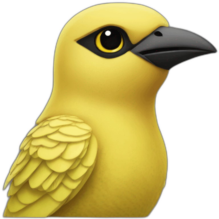 Yellow black canary bird emoji