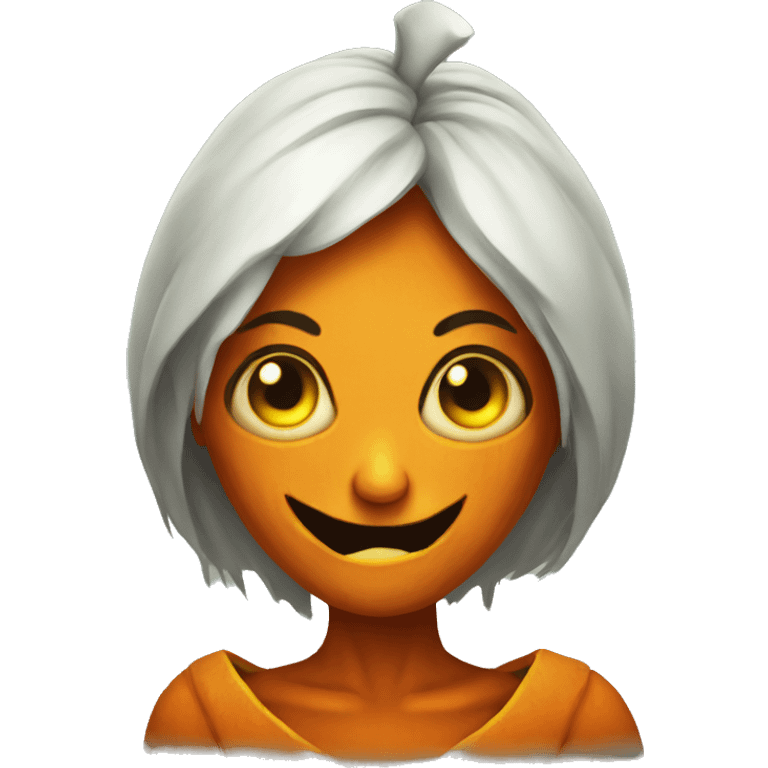 Scary pumpkin lady Halloween  emoji