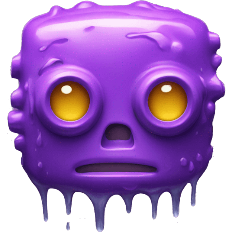 melting robot face purple emoji