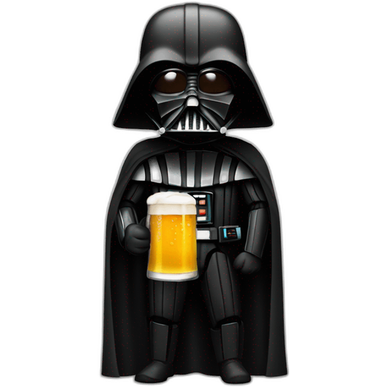 Dark vador with a beer  emoji