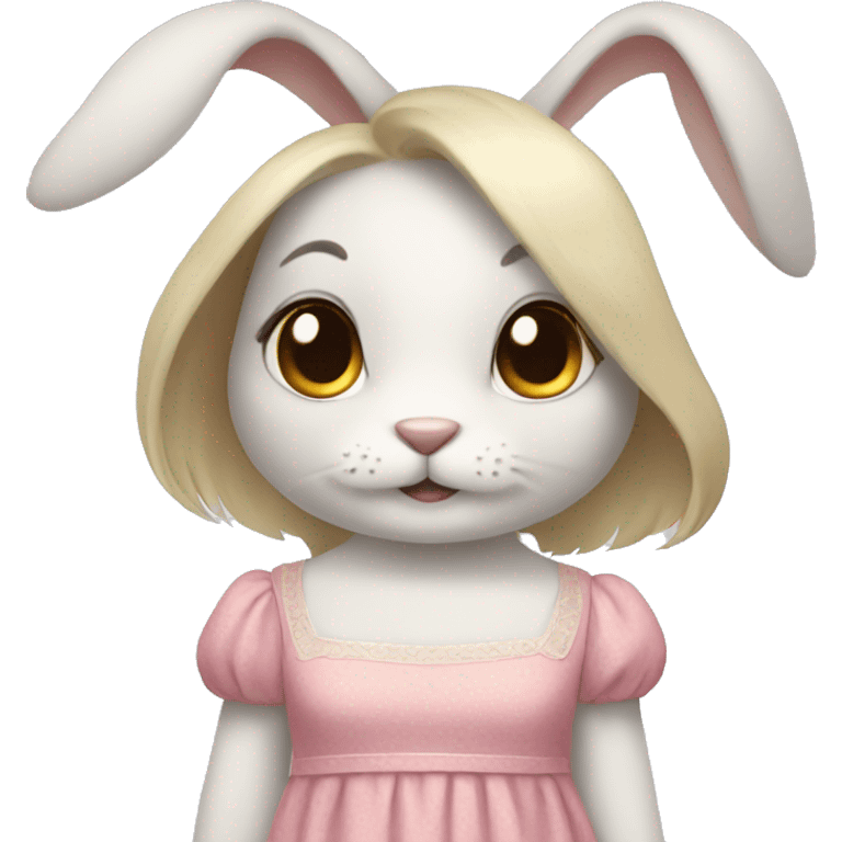 Bunny wearing a dress emoji