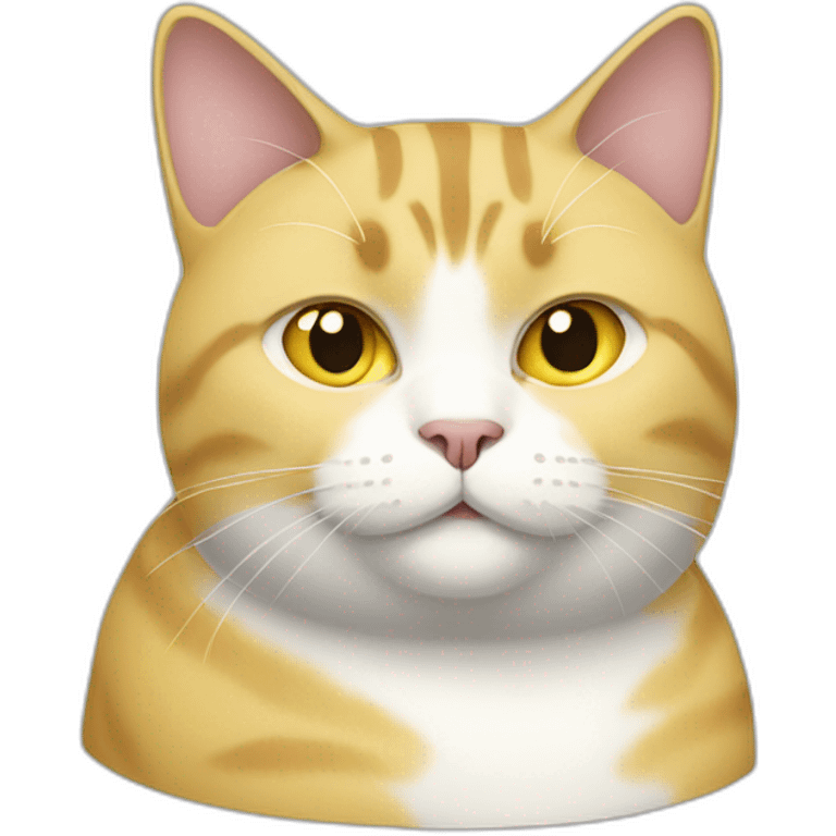 yellow, grey, and white fat female cat emoji