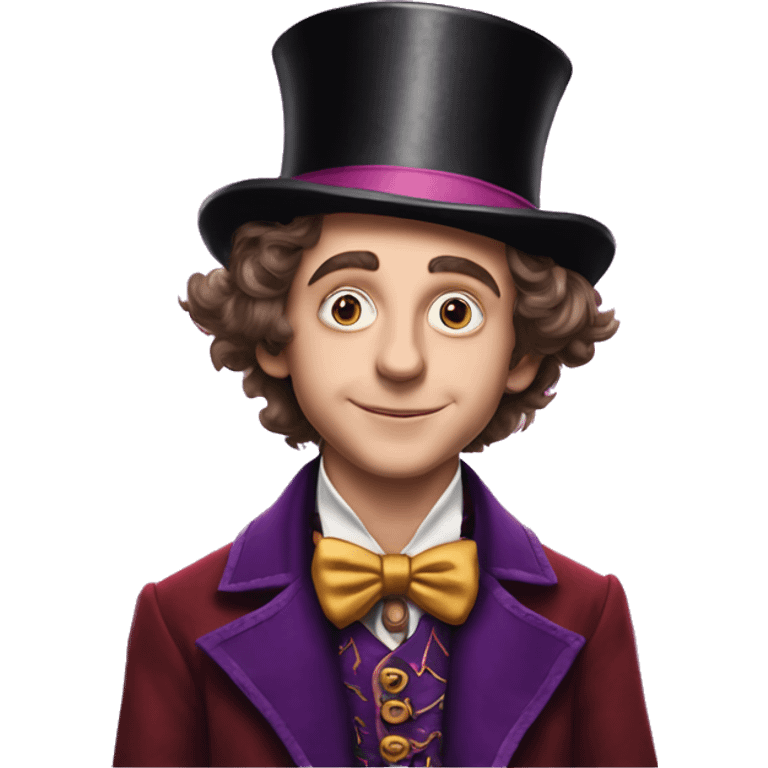 timothee chamalet as willy wonka emoji