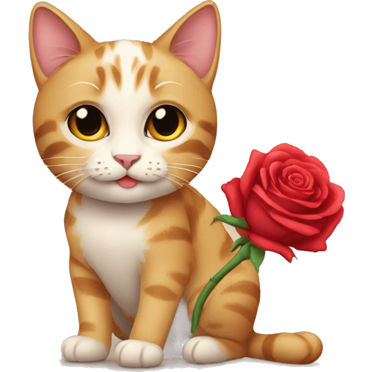 Cat with rose emoji