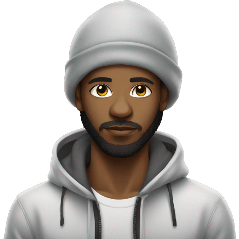 black african egyptian man with afro and beard in streetwear style outfit emoji