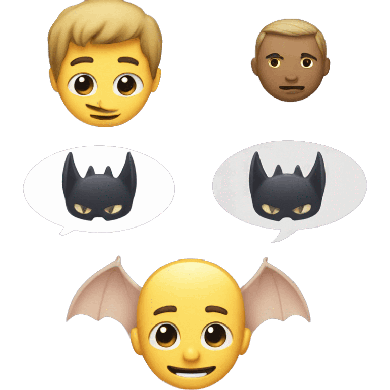 Bat emoji and a men emoji emoji