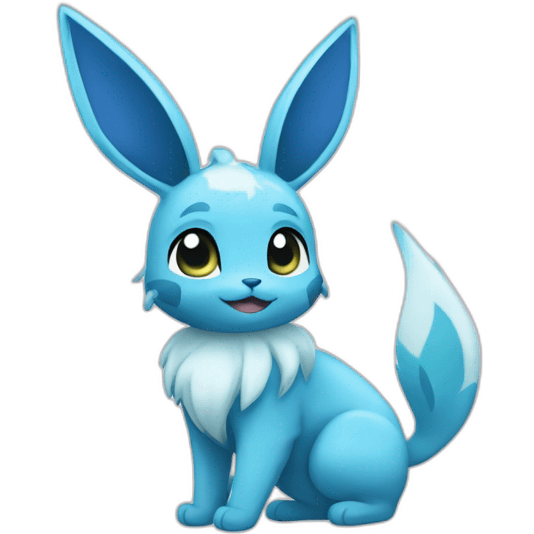 Glaceon with a sign with the name "Emmy" emoji