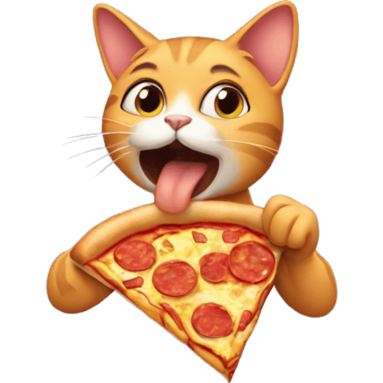 Cat eating pizza  emoji