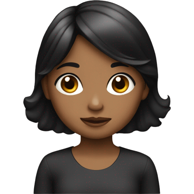 Niña con Cabello negro y corto emoji