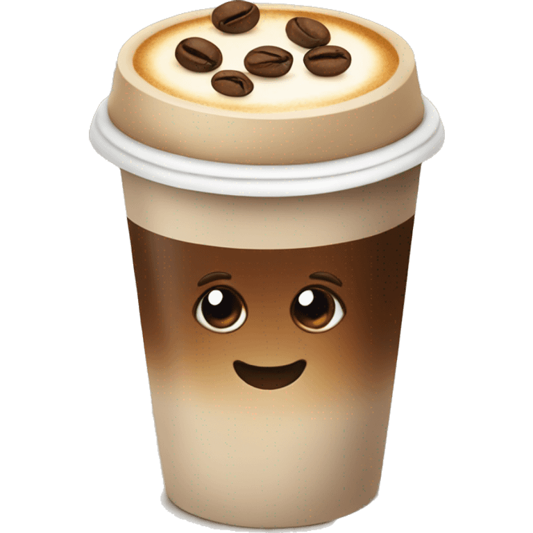 Cute coffee with beans on top emoji