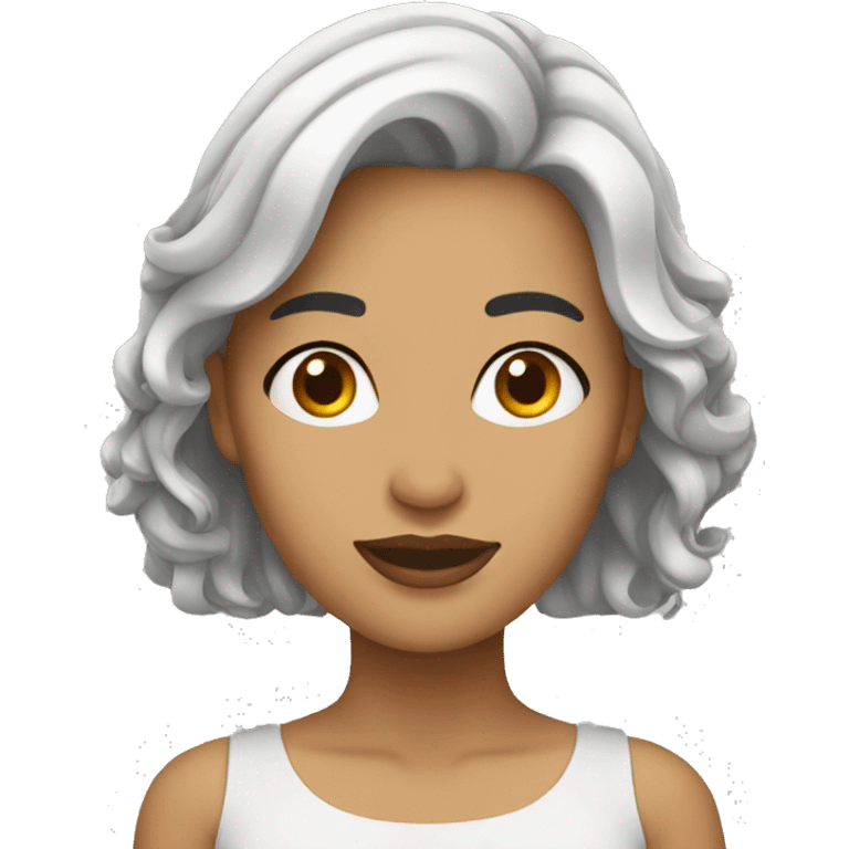 mujer blanca cabello negro emoji