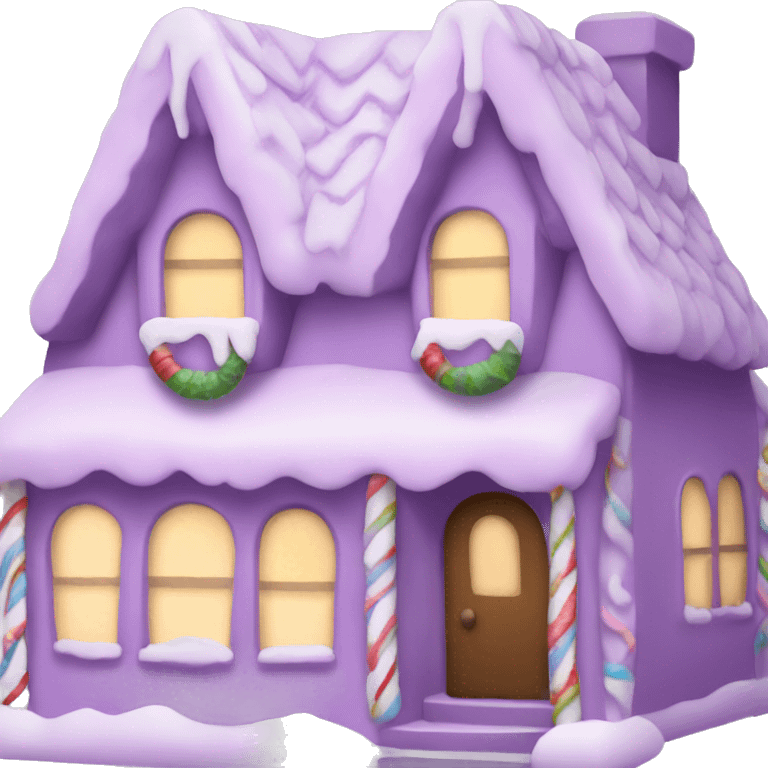 Cosy light purple gingerbread house  emoji