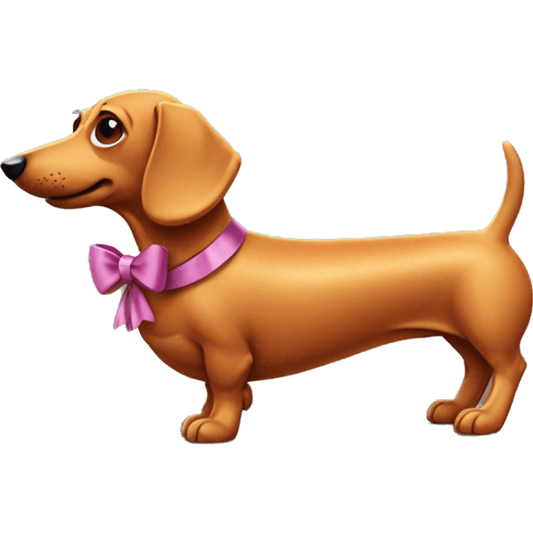 Sausage dog with bow  emoji