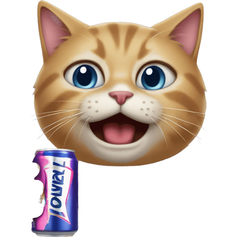 cat with energy drink  emoji