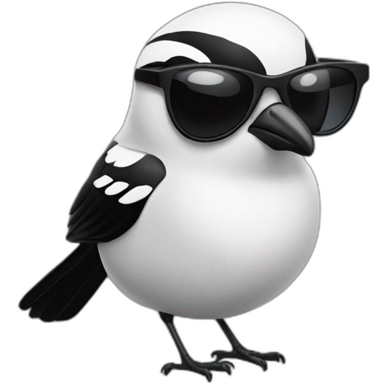 magpie wearing sunglasses emoji