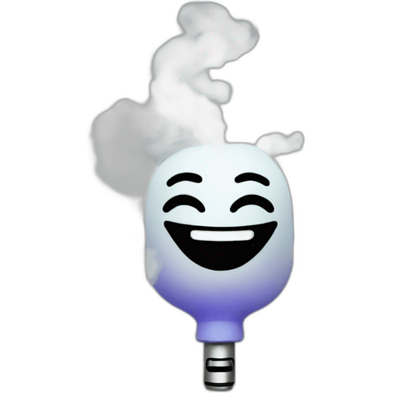 Vape happy with smoke emoji