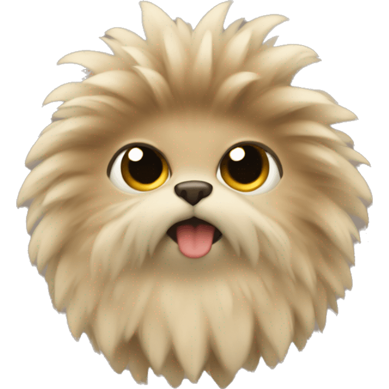 Brown beige fluffy Fakémon emoji