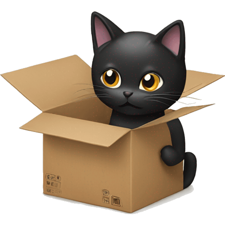 Black cat eating a cardboard box emoji