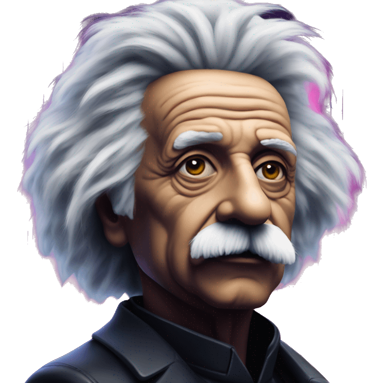 Synthwave Einstein in bladerunner style emoji