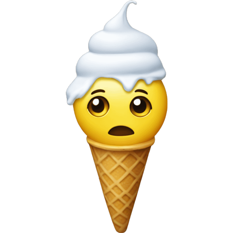 yellow pupil with ice cream  emoji