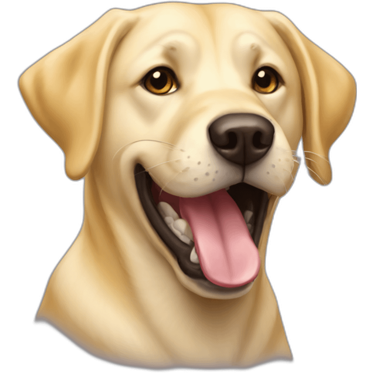 yellow lab baring teeth emoji