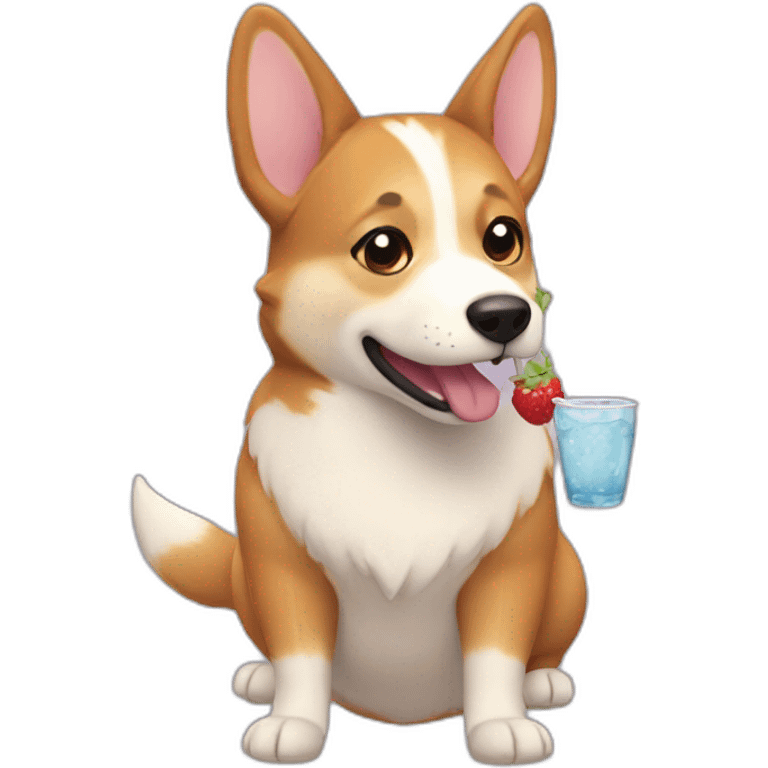 corgy drinking ber emoji