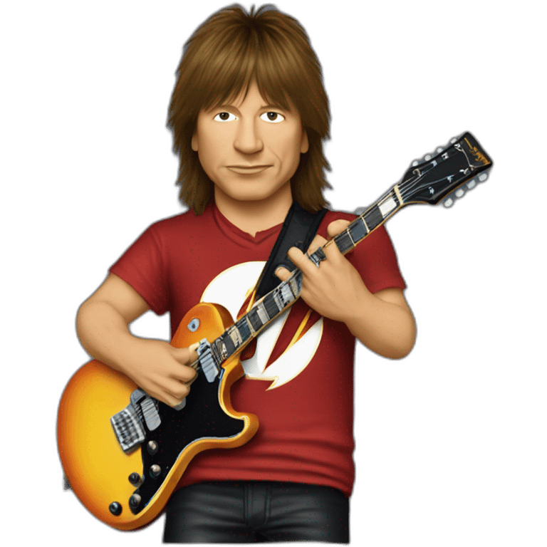 Richie Sambora wearing an  AC/DC tshirt emoji