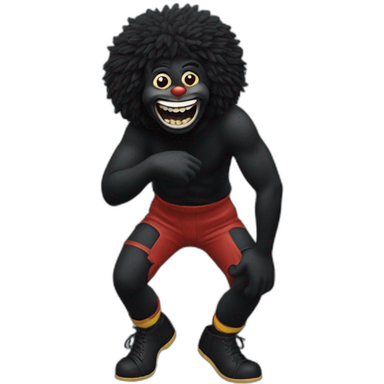 Gollywog bending over emoji