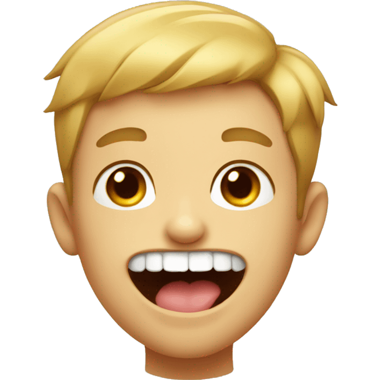 boy showing teeth and tongue emoji