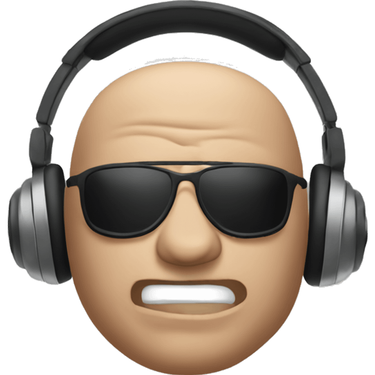 Stone cold face with headphones emoji