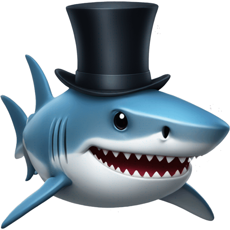 Shark with top hat emoji