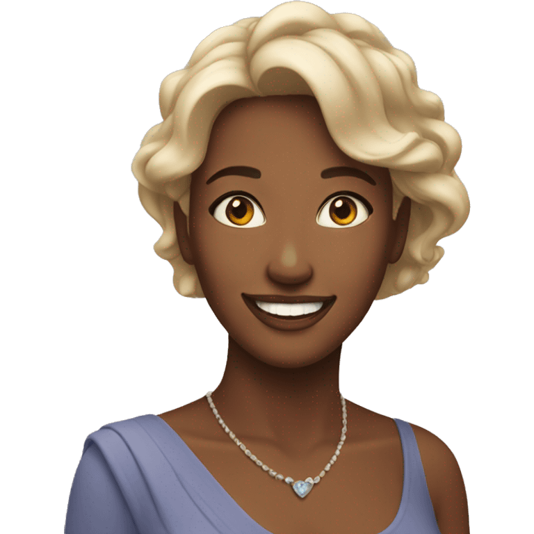 Beautiful happy woman  emoji