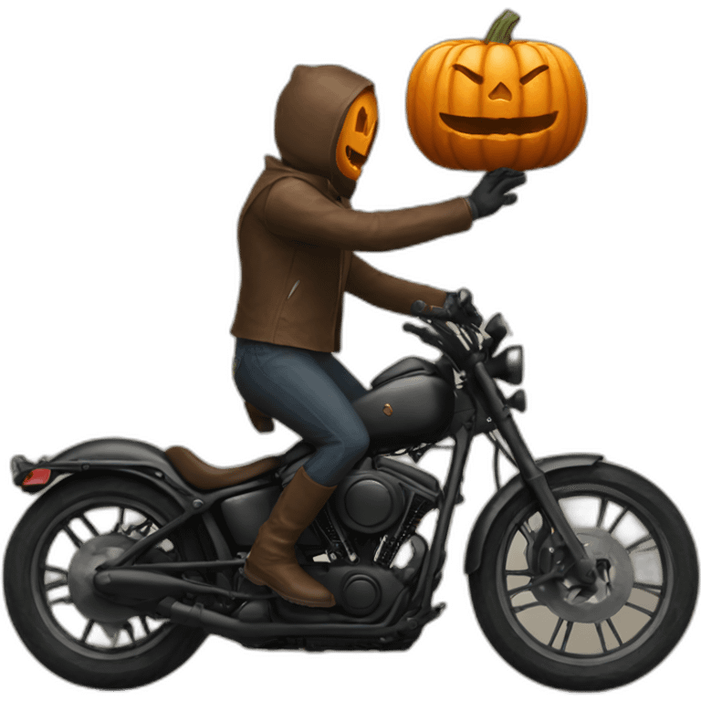 Headless rider but with a pumpkin head emoji