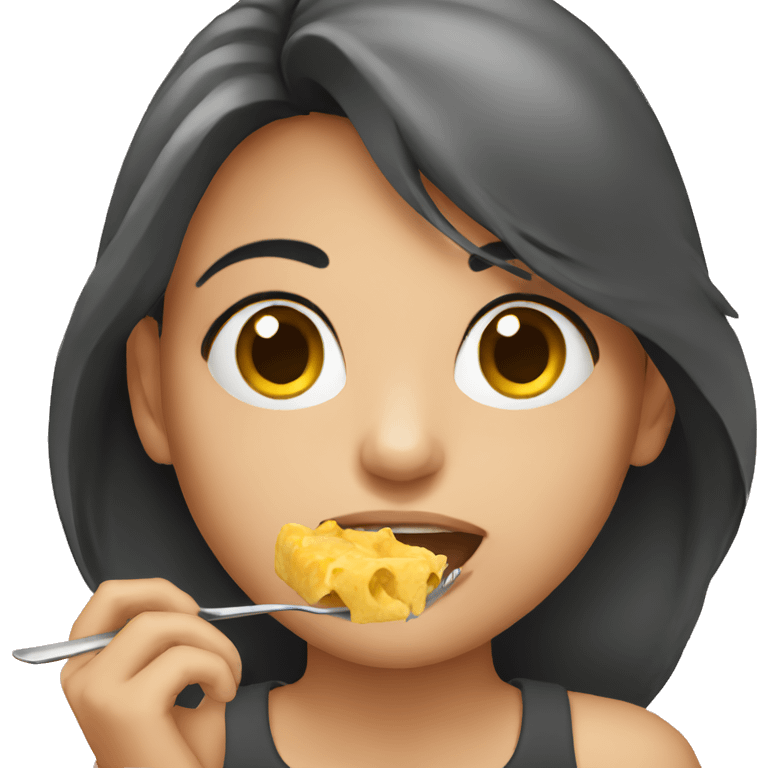 Girl eating emoji