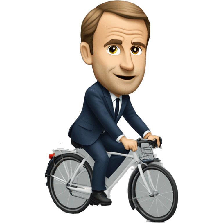 Macron sur un vélo emoji