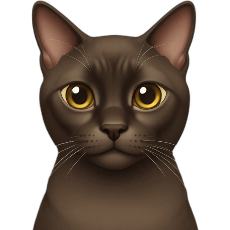 dark brown burmese cat emoji