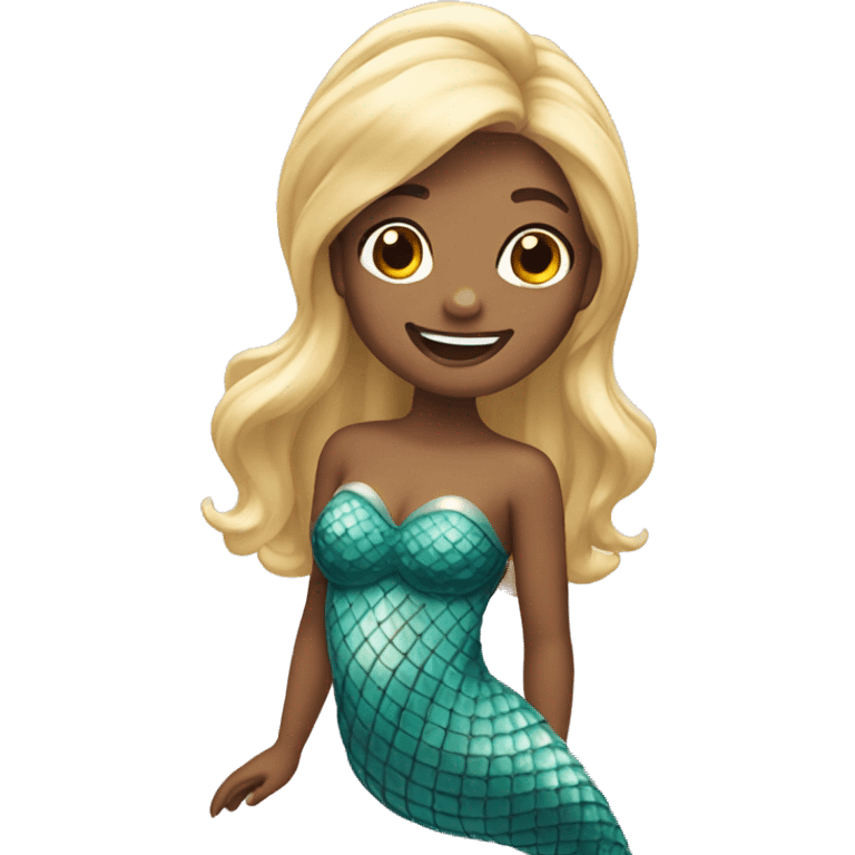 Blonde smiling mermaid  emoji