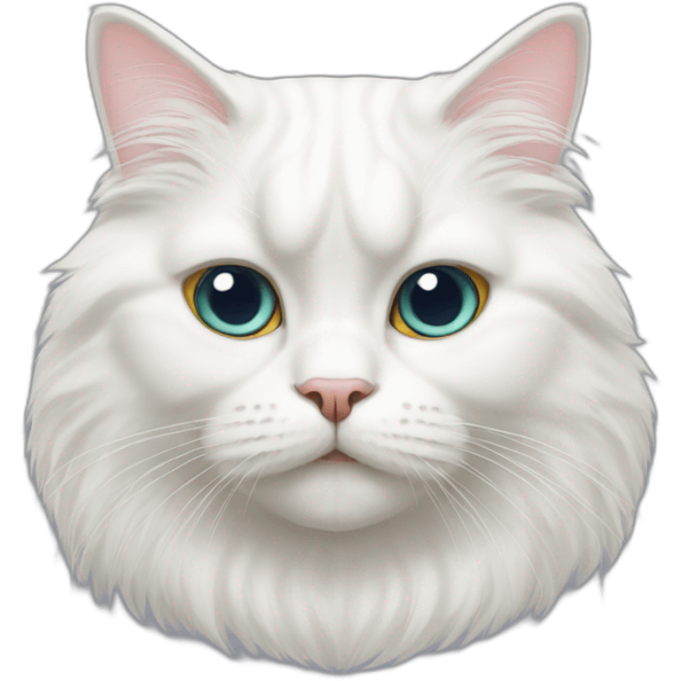 persian white cat head emoji