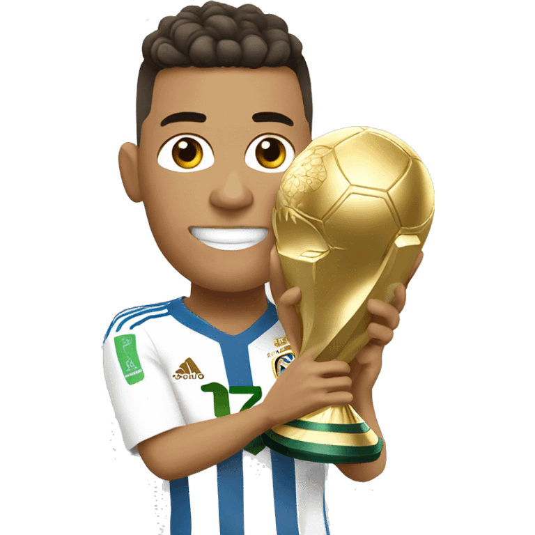 Ronaldo with world cup trophy emoji